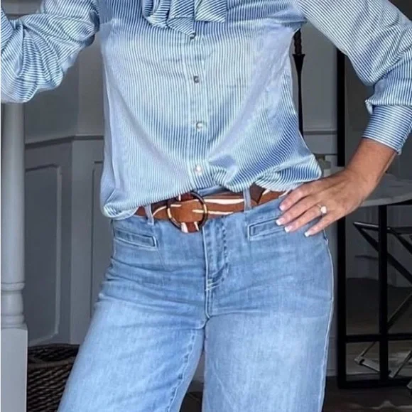 CAbi Men's Blue Pinstripe Dress Shirt - Picture 2 of 5